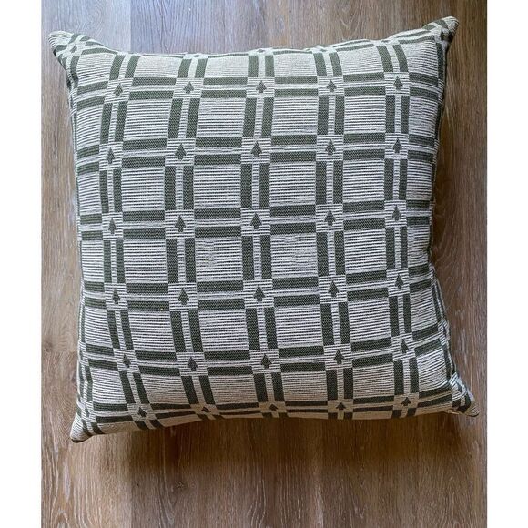 Threshold Oversized 26x26” Tree Stitched Stripe Window Pane Throw Pillow - Picture 4 of 6